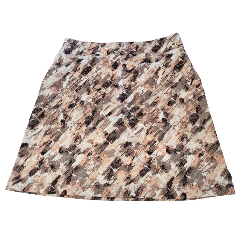 Coral Bay Brown Brushstroke Golf Skort Size S