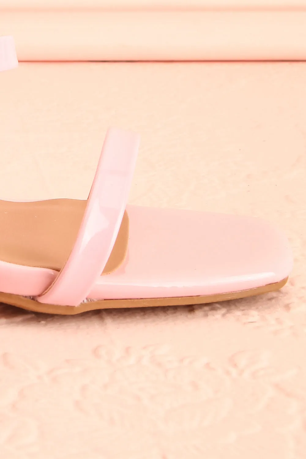 Corecta | Glossy Pink Heeled Sandals