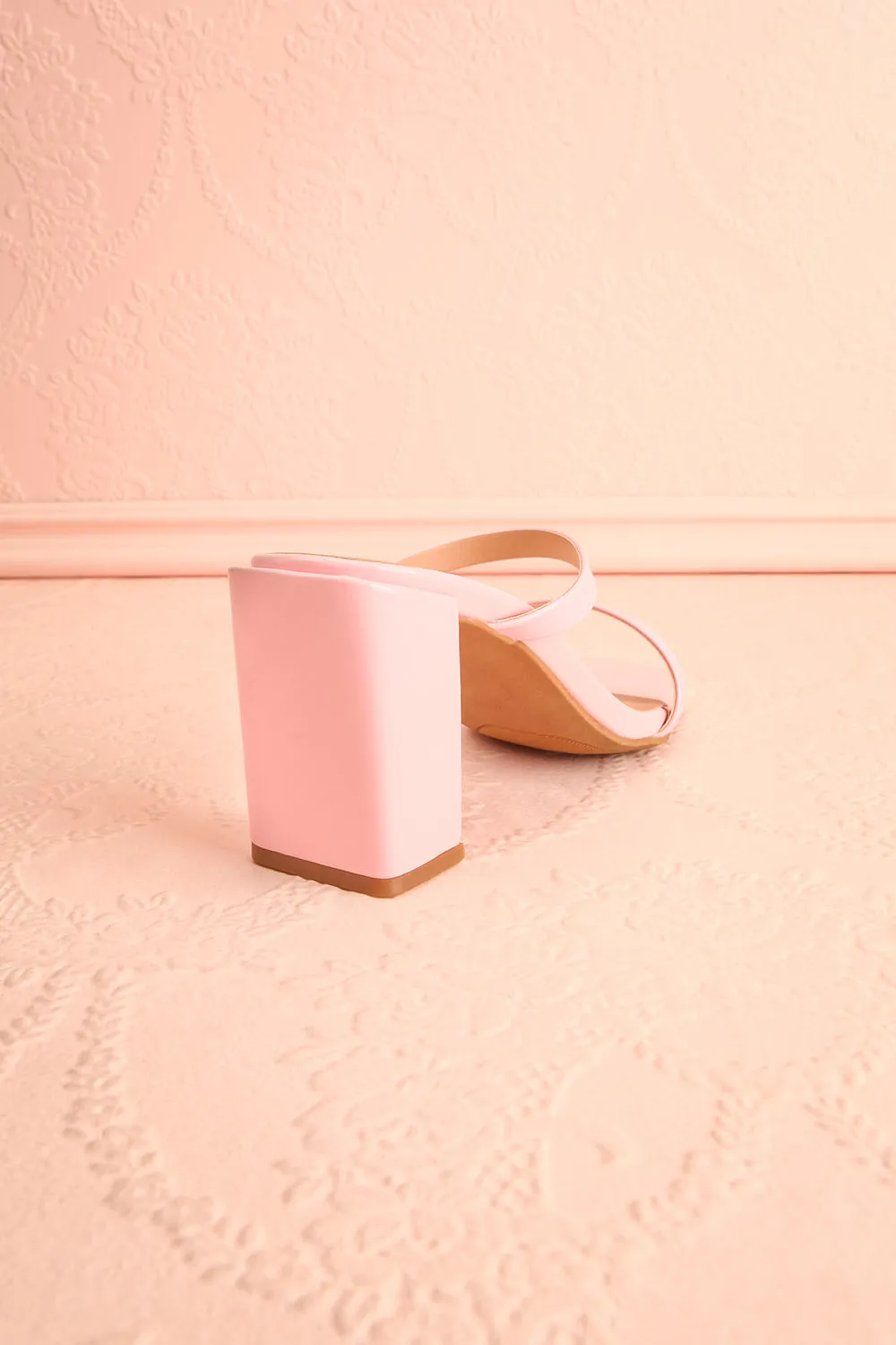 Corecta | Glossy Pink Heeled Sandals
