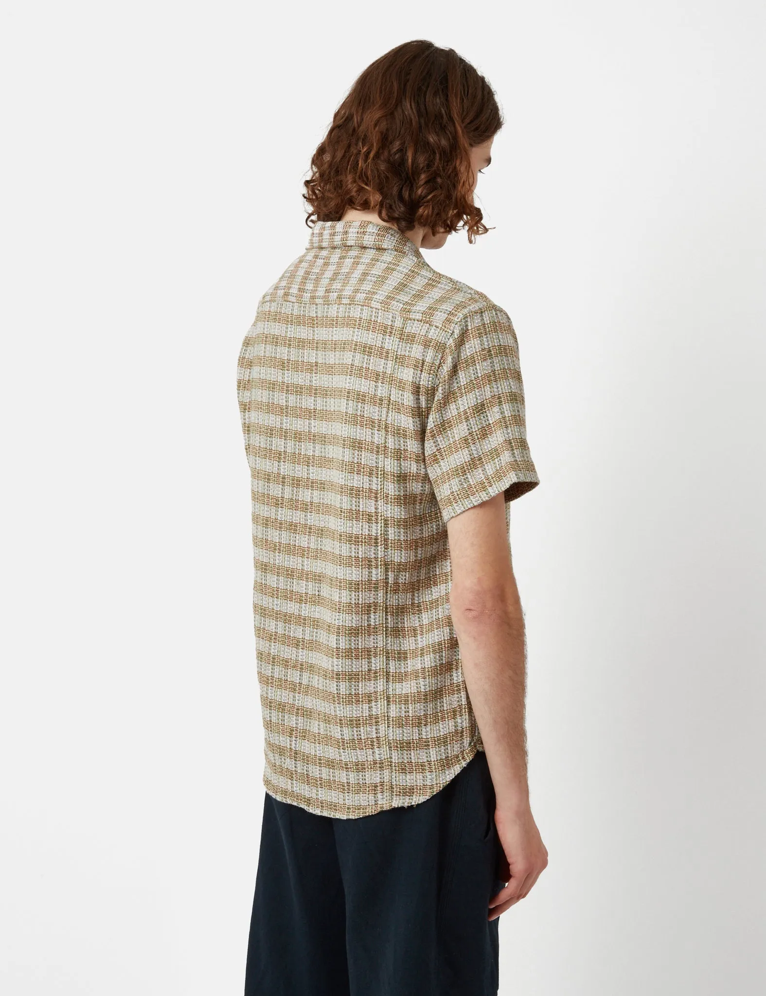 Corridor Rainbow Stripe Short Sleeve Shirt - Dusk Grey