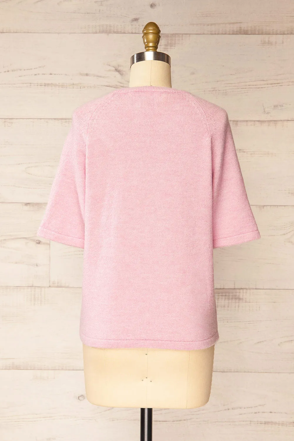 Cotonou | Oversized Pink Knit T-Shirt