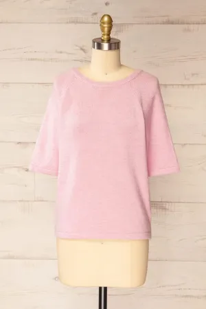 Cotonou | Oversized Pink Knit T-Shirt