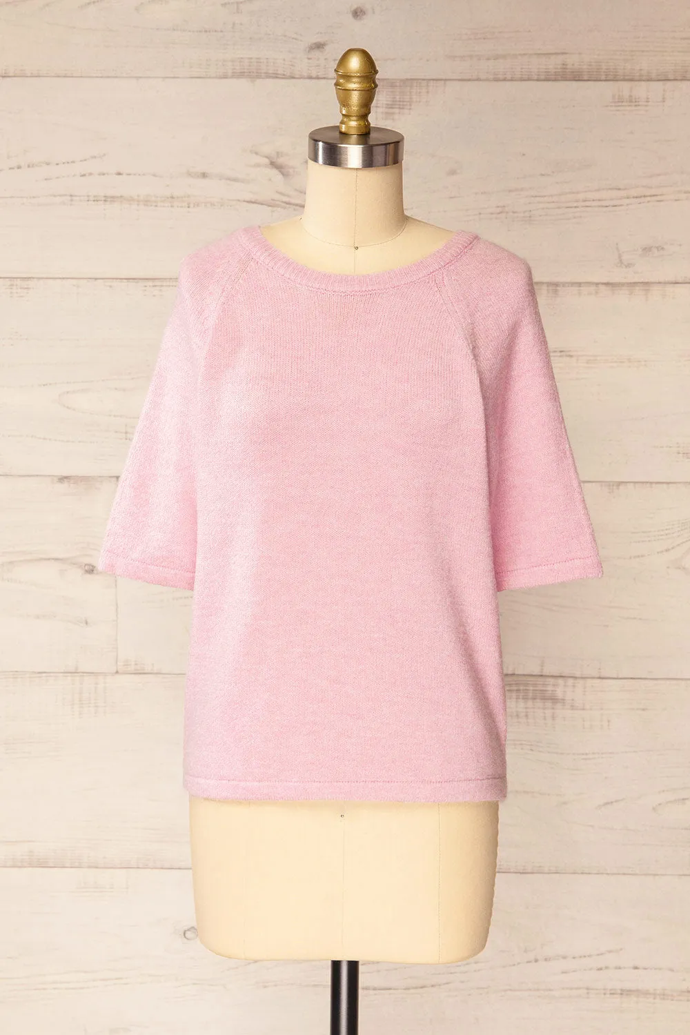 Cotonou | Oversized Pink Knit T-Shirt
