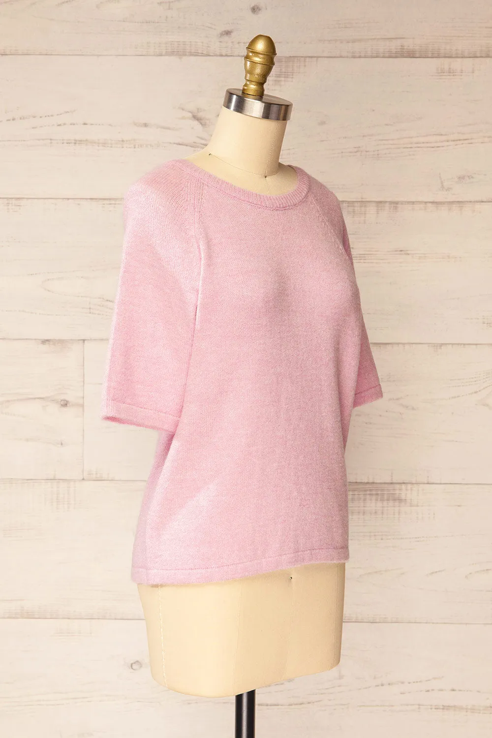 Cotonou | Oversized Pink Knit T-Shirt