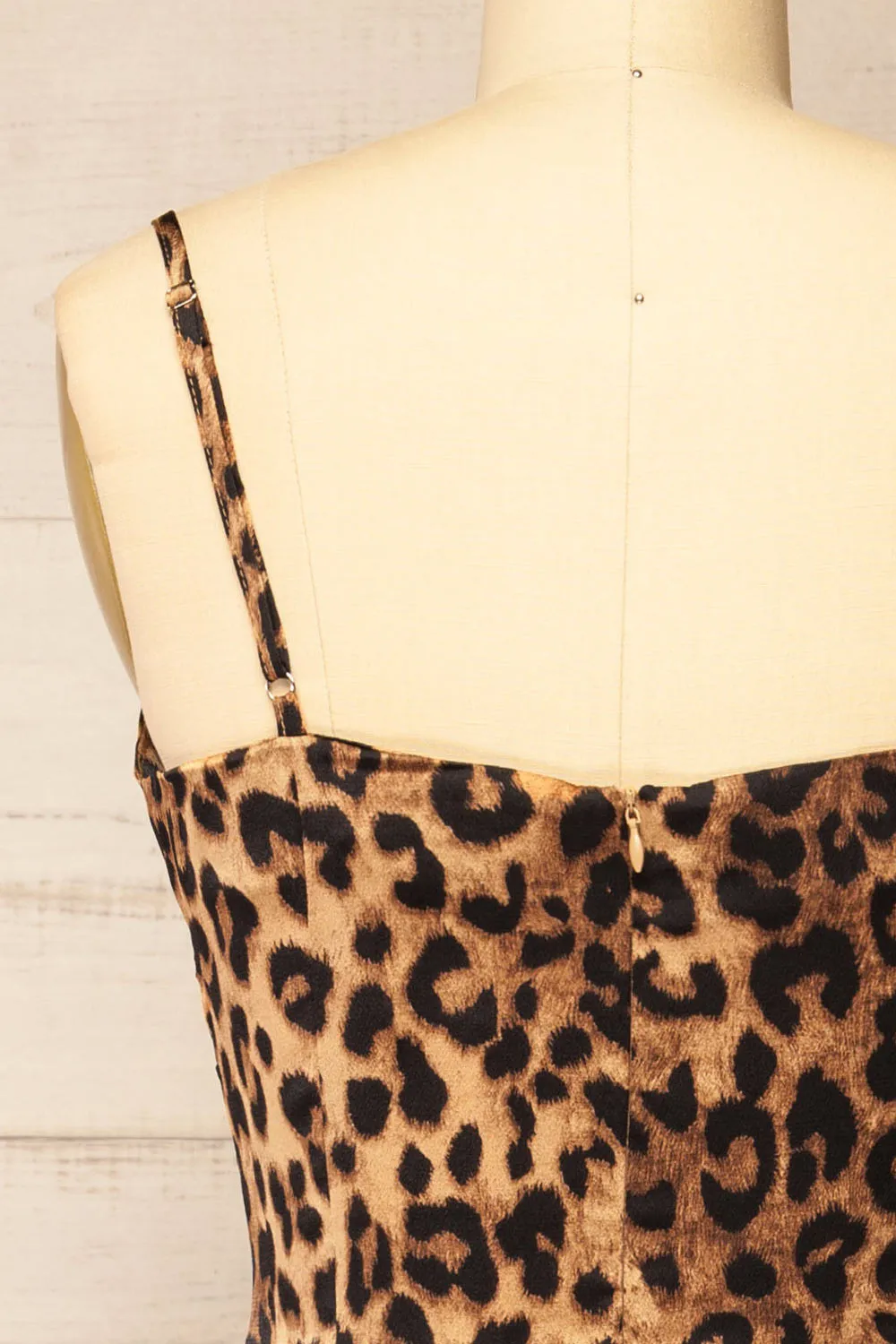 Croenen | Cowl Neck Leopard Midi Dress