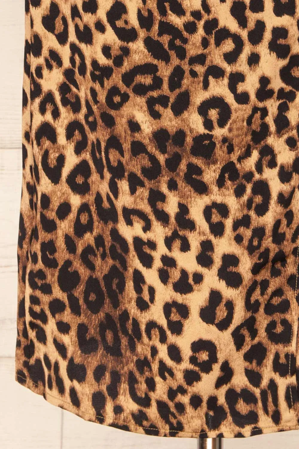 Croenen | Cowl Neck Leopard Midi Dress