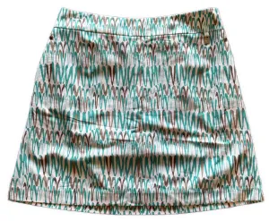 Cutter & Buck White, Teal & Gray Patterned Golf Skort Size 4 MSP$100