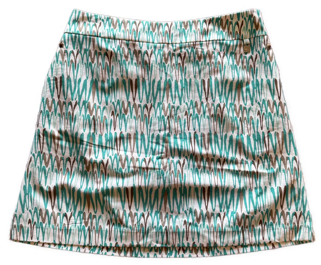 Cutter & Buck White, Teal & Gray Patterned Golf Skort Size 4 MSP$100