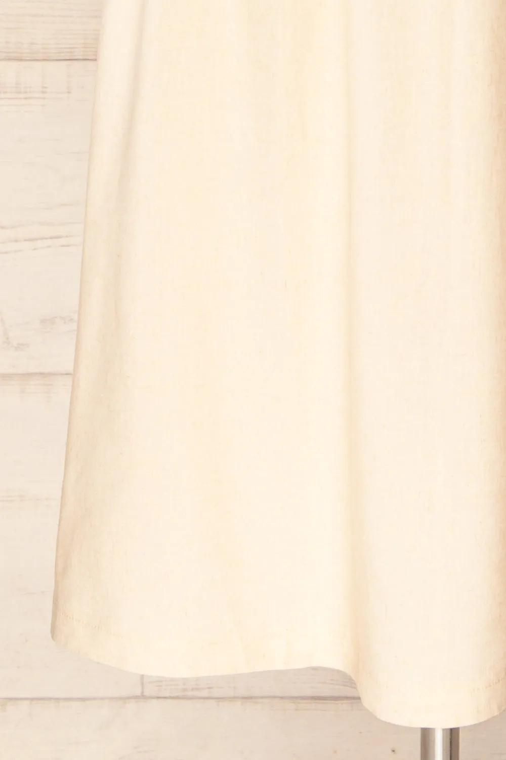 Cyriel | Beige Linen Midi Skirt w/ Pockets