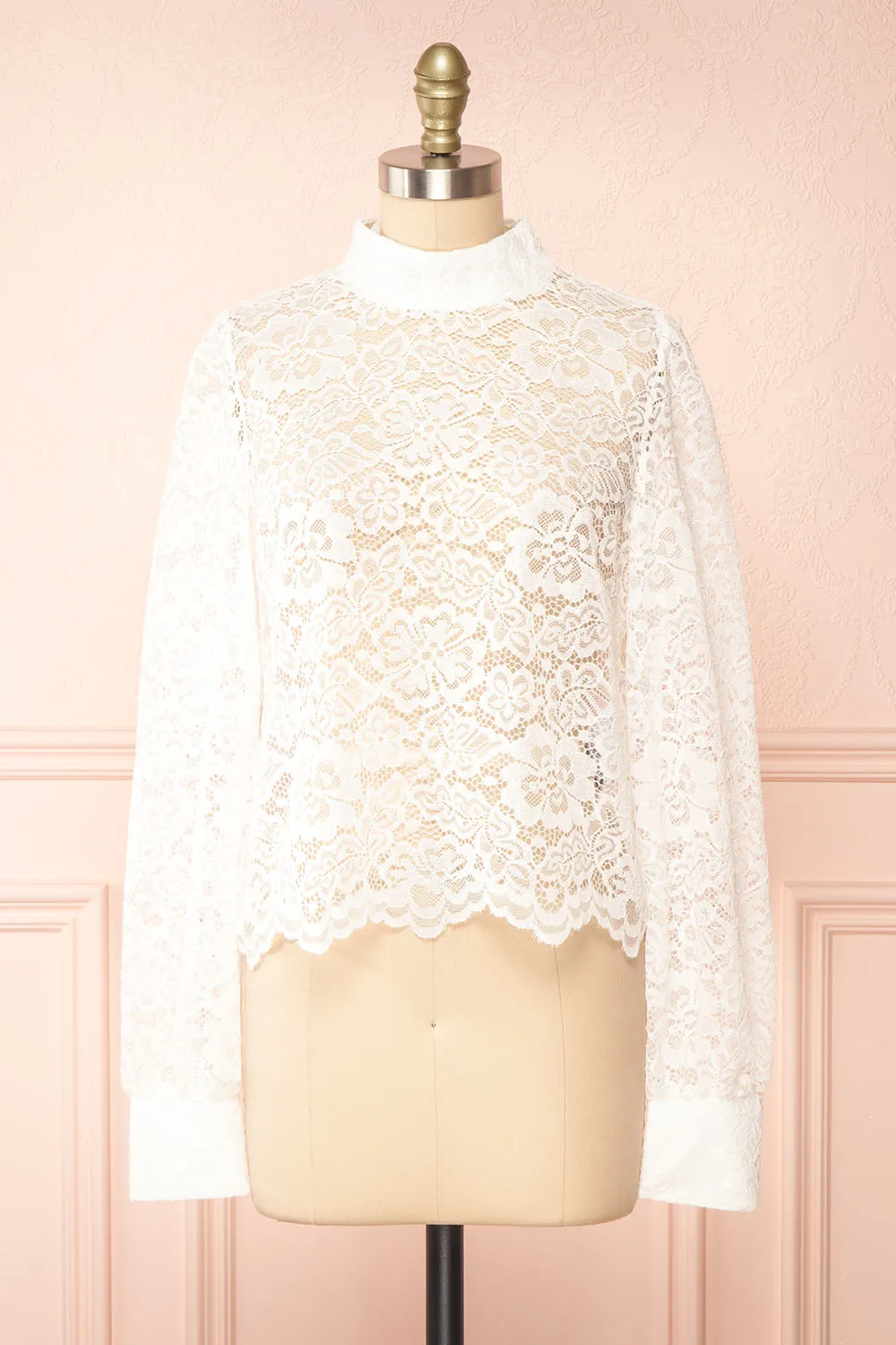 Dahana Ivory | Floral Lace Blouse