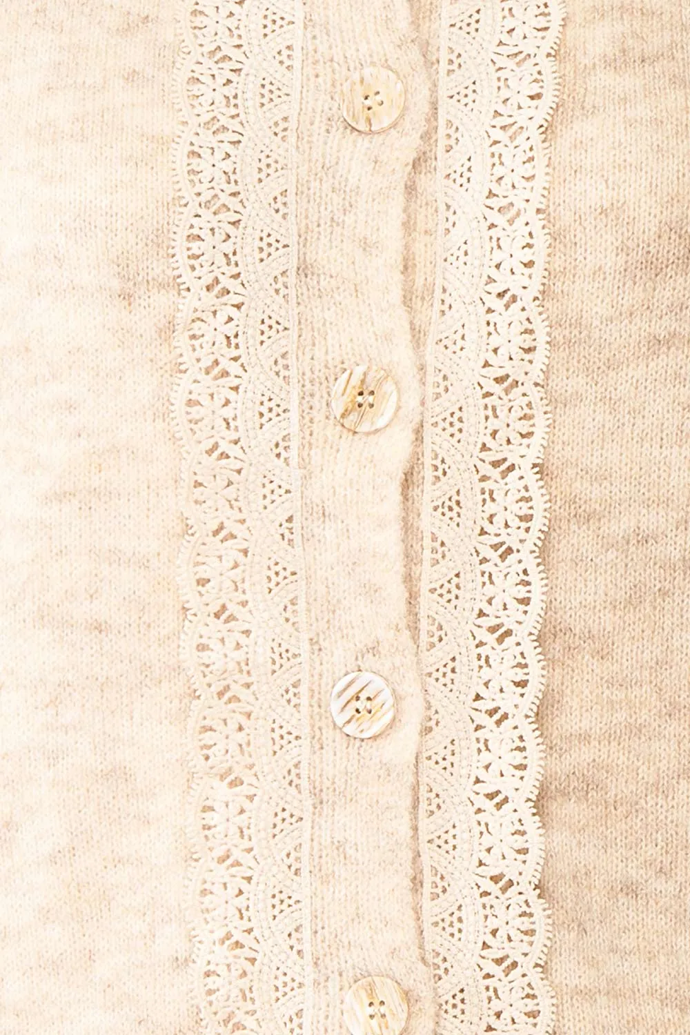 Dakota | Button-Up Knit Cardigan w/ Lace Detail