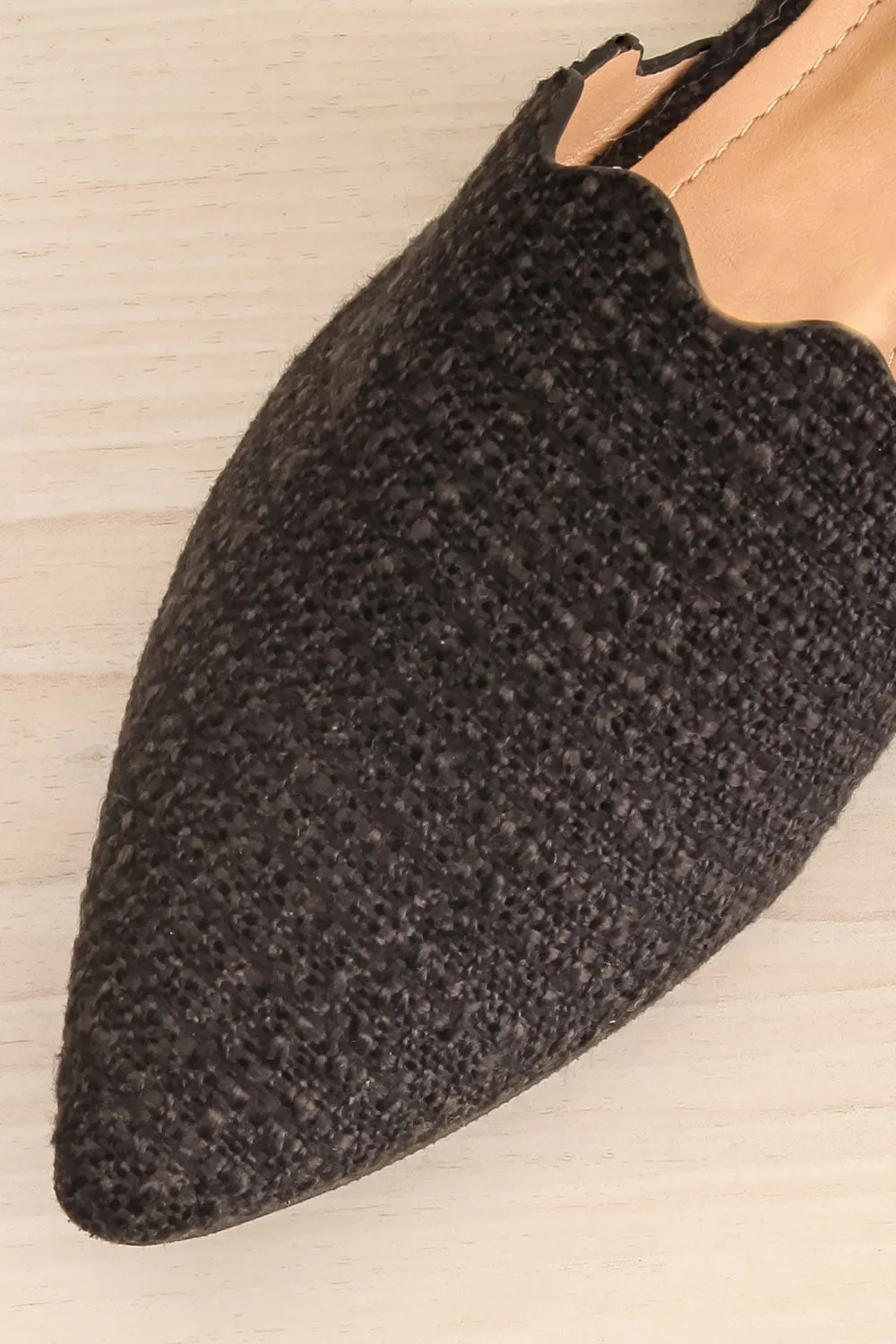 Dandiline Black | Tweed Pointed-Toe Mules