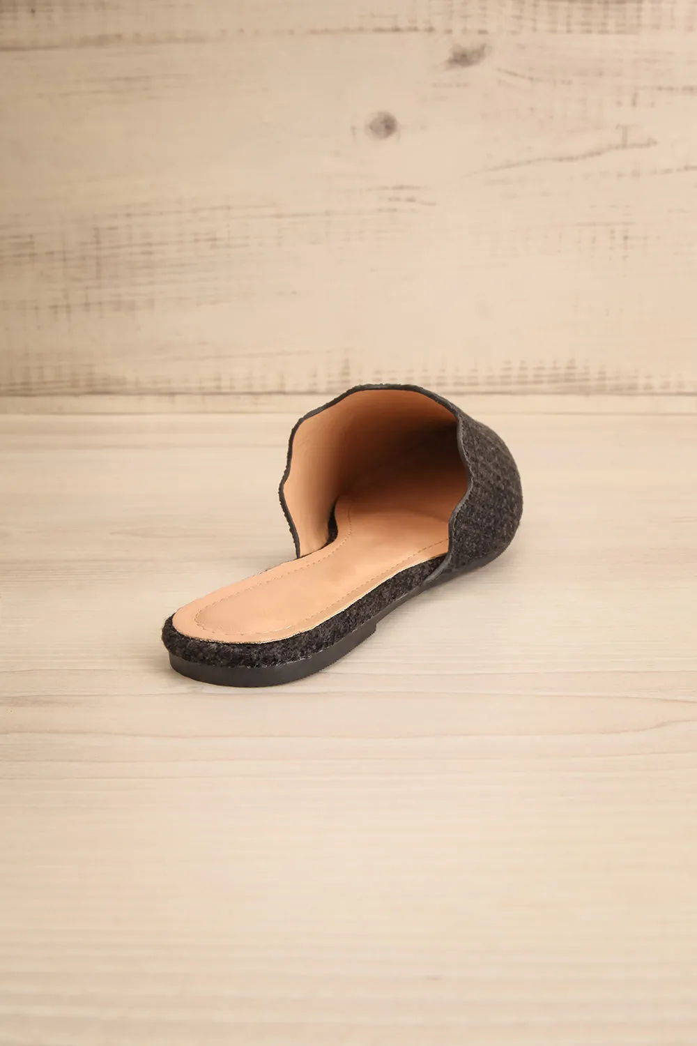 Dandiline Black | Tweed Pointed-Toe Mules