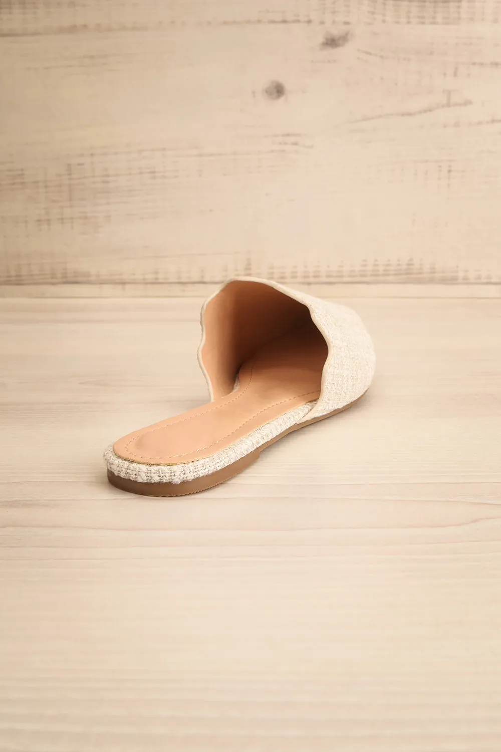 Dandiline Ivory | Tweed Pointed-Toe Mules
