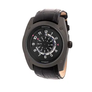 Daniels Semi-Skeleton Leather-Band Watch
