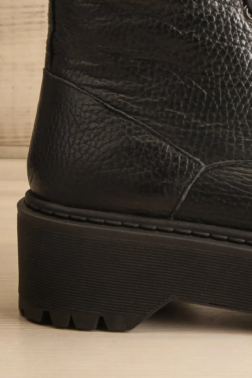 Darre | Black Leather Platform Boots