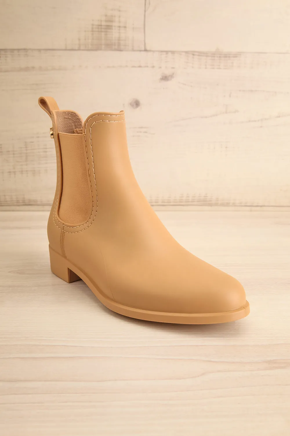 Dartford Beige | Matte Chelsea Rain Boots