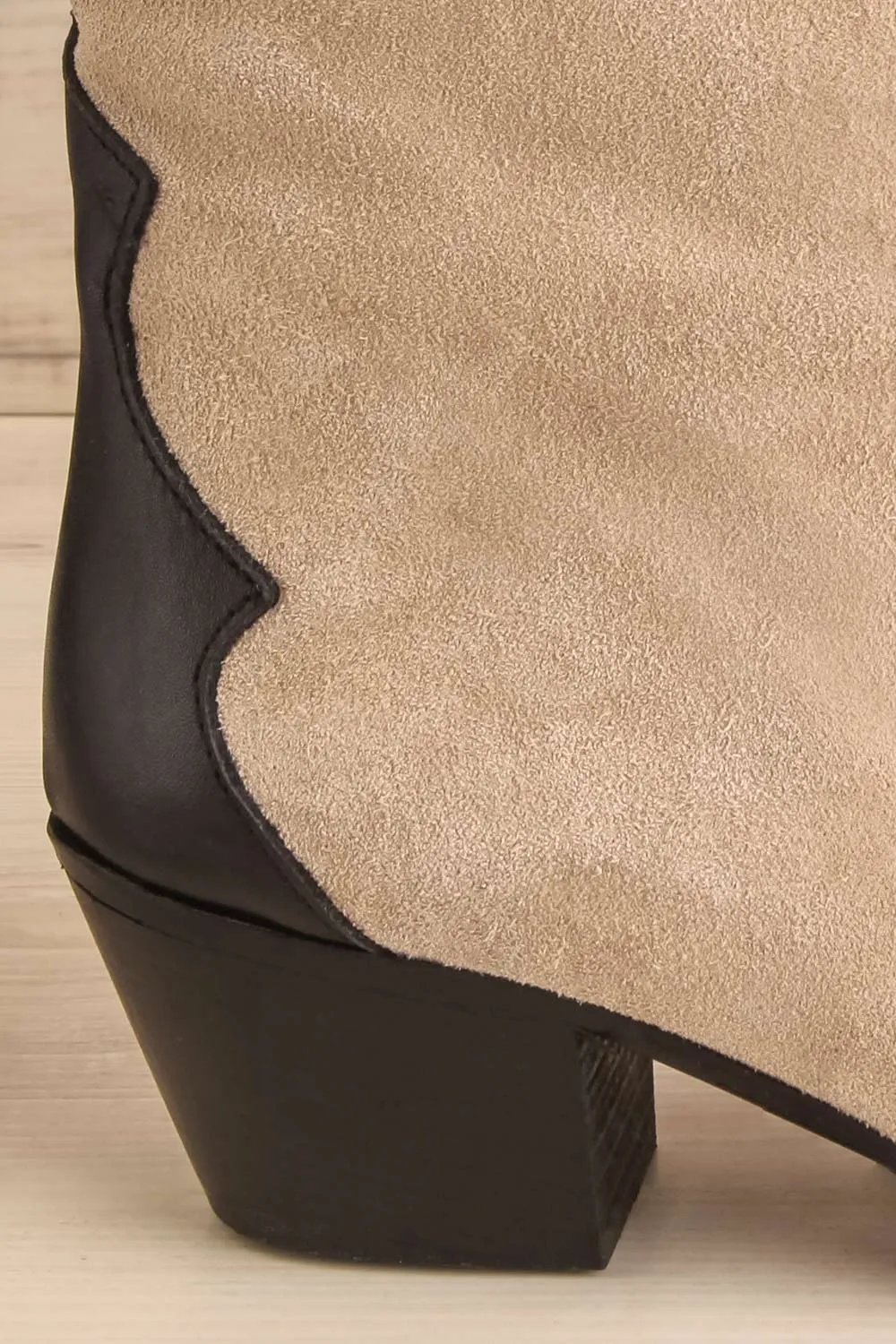 Deka Black-Beige | Leather & Suede Cowboy Boots
