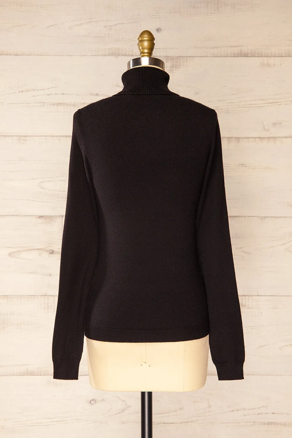 Derby Black | Knit Turtleneck w/ Long Sleeves