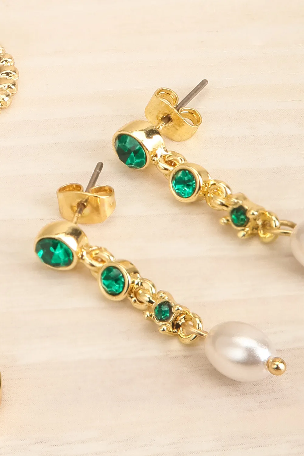 Deuce | Set of 4 Pairs of Golden Earrings