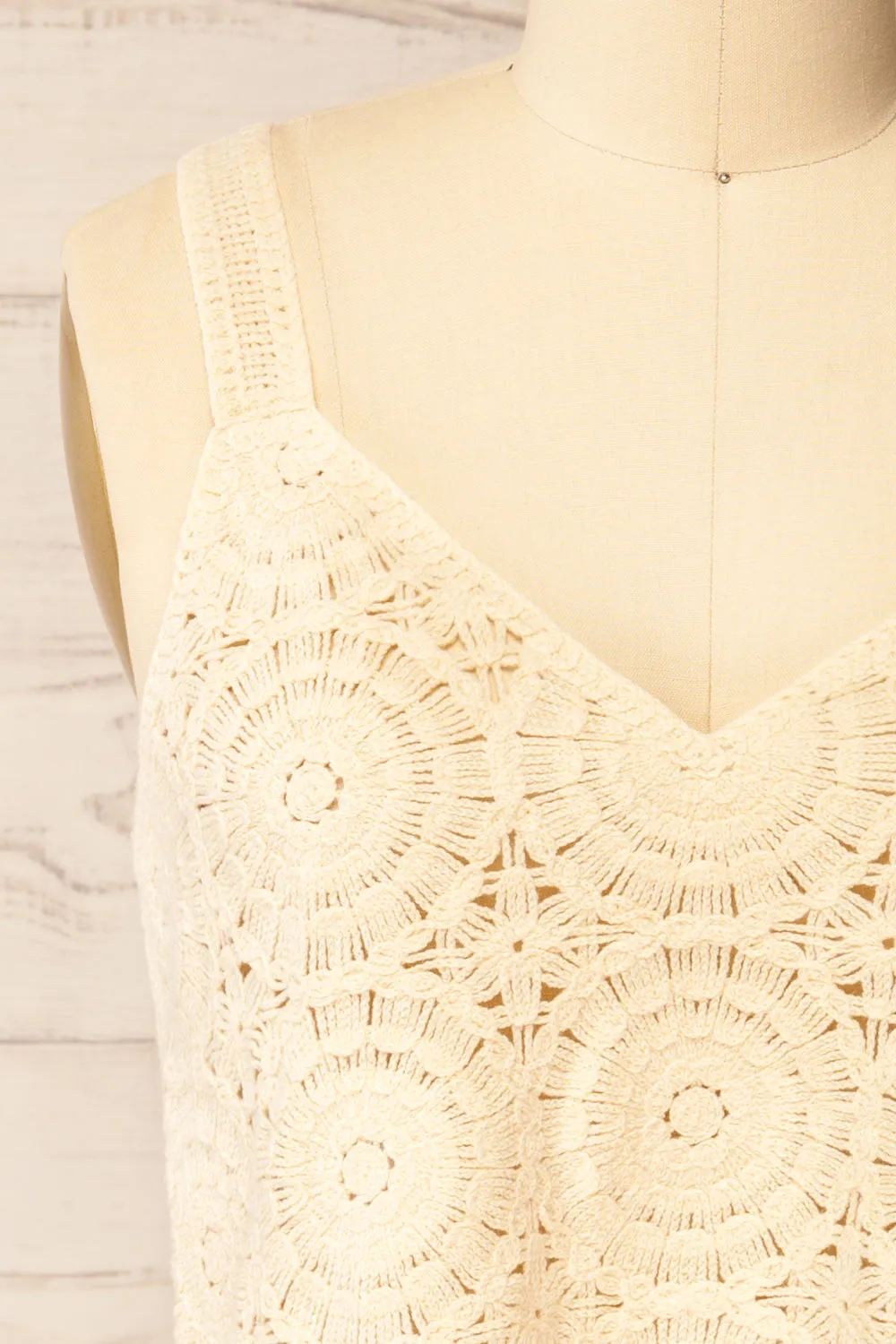 Dhaka Beige | Crochet Tank Top