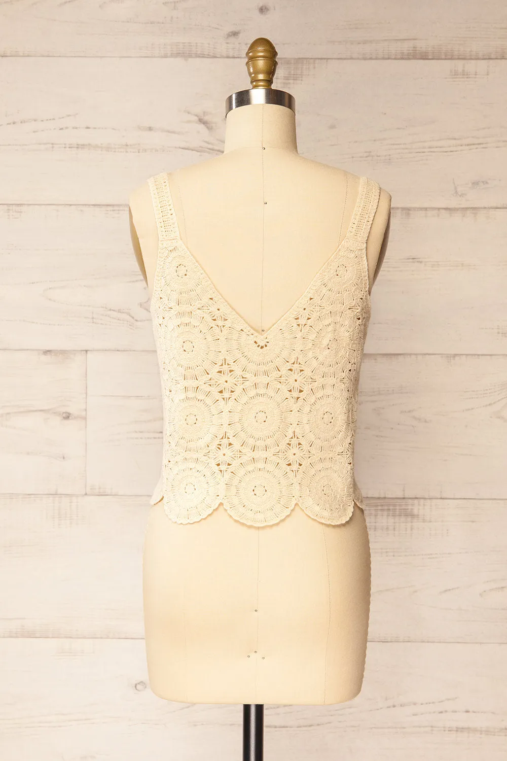 Dhaka Beige | Crochet Tank Top