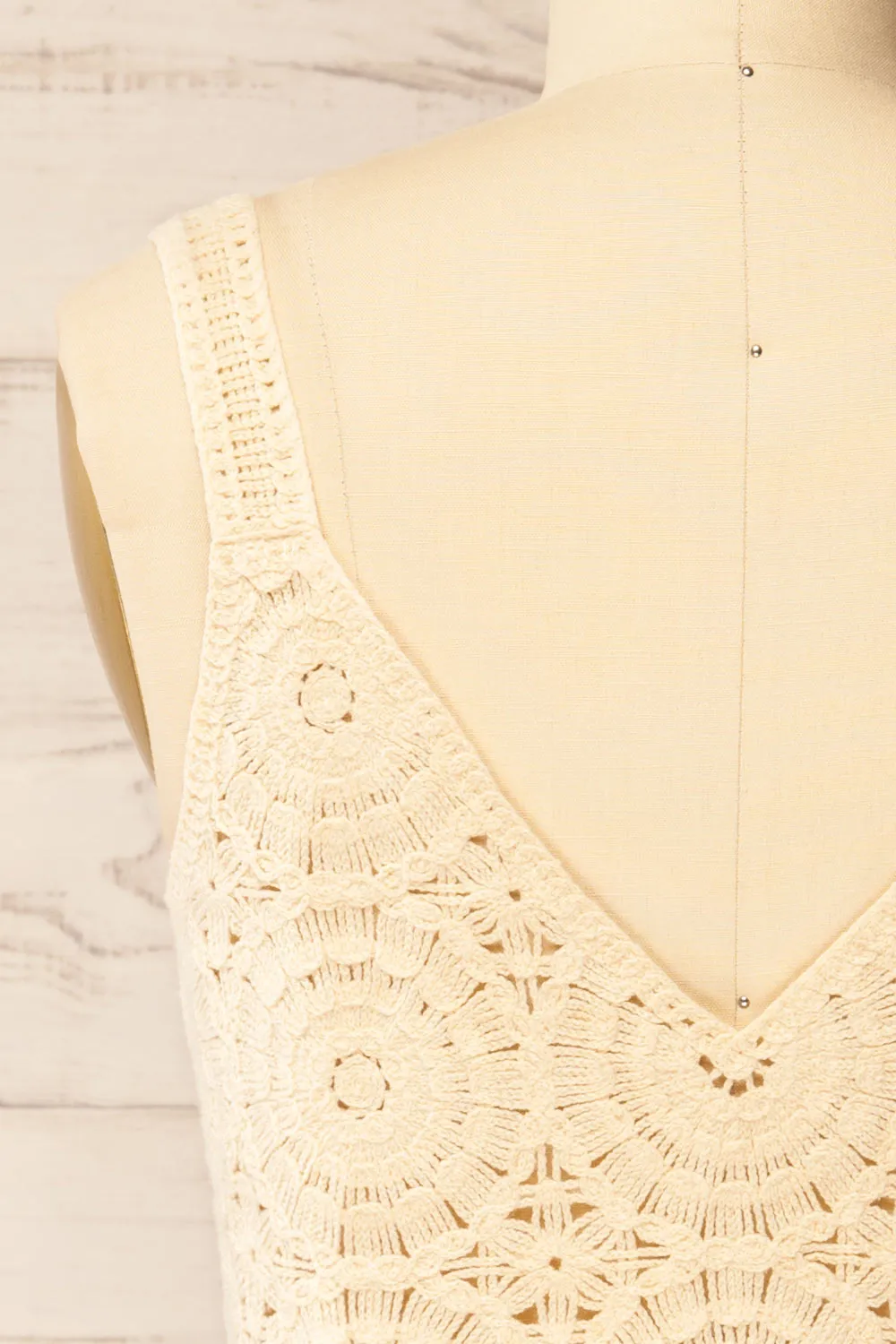 Dhaka Beige | Crochet Tank Top
