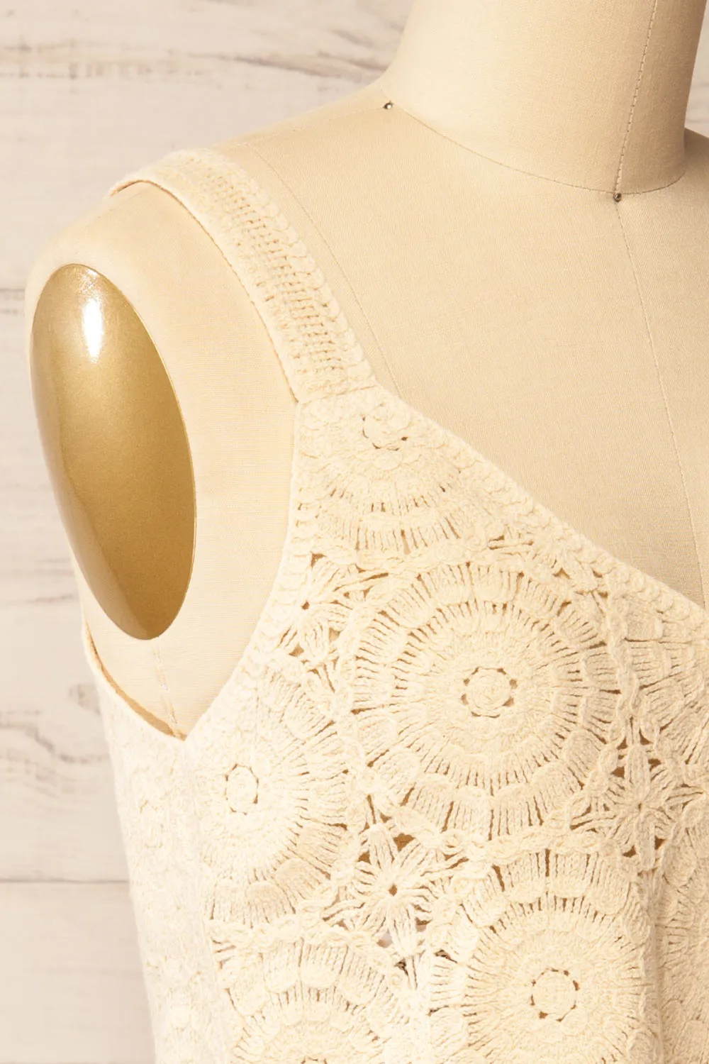 Dhaka Beige | Crochet Tank Top