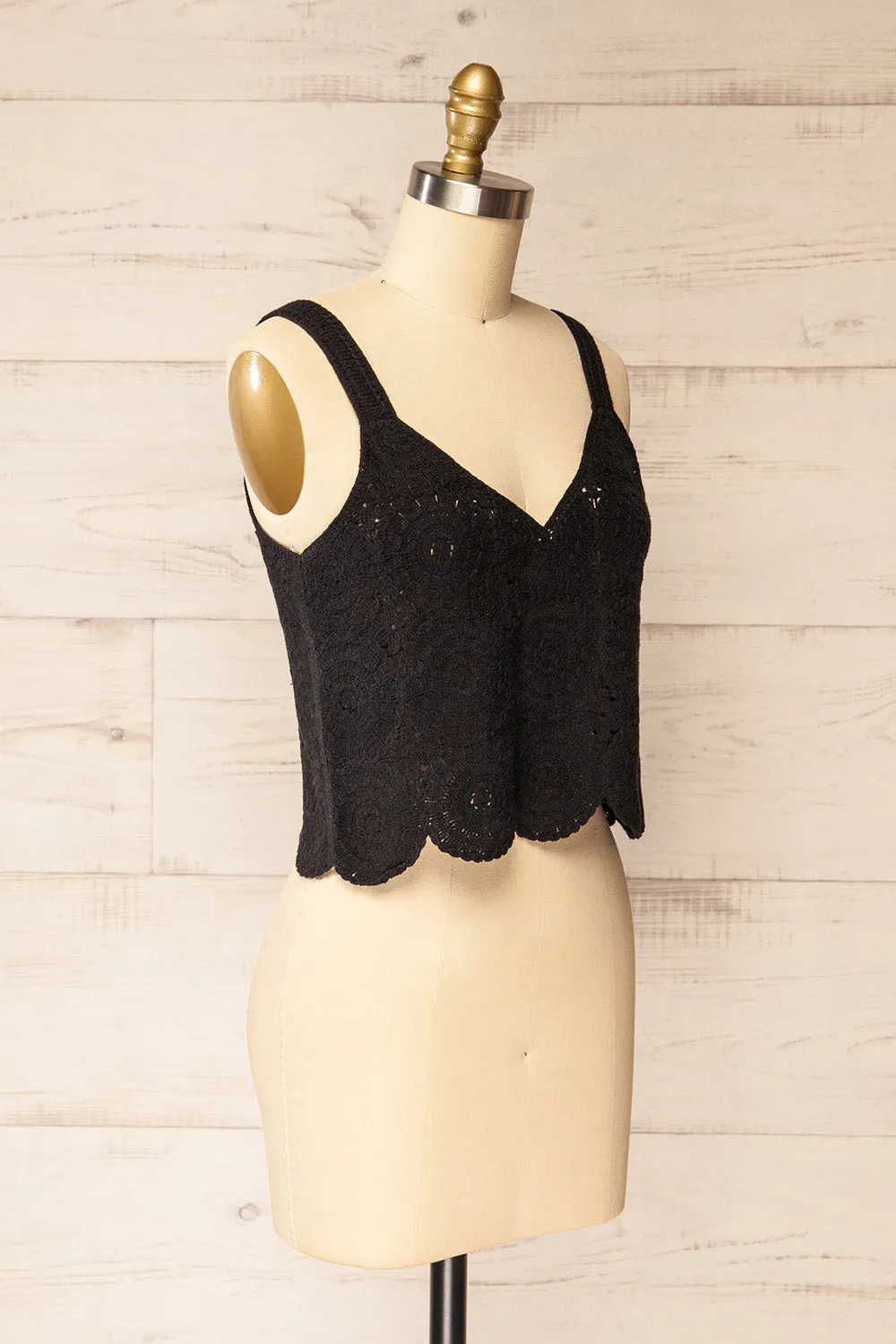 Dhaka Black | Crochet Tank Top
