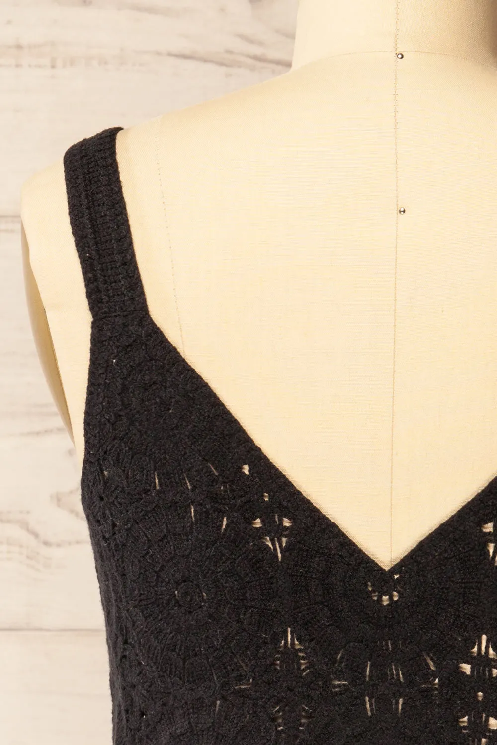 Dhaka Black | Crochet Tank Top