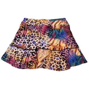 Dona Jo Multicolored Animal Print Collage JoJo Golf/Tennis Skort Size 2 MSP $82