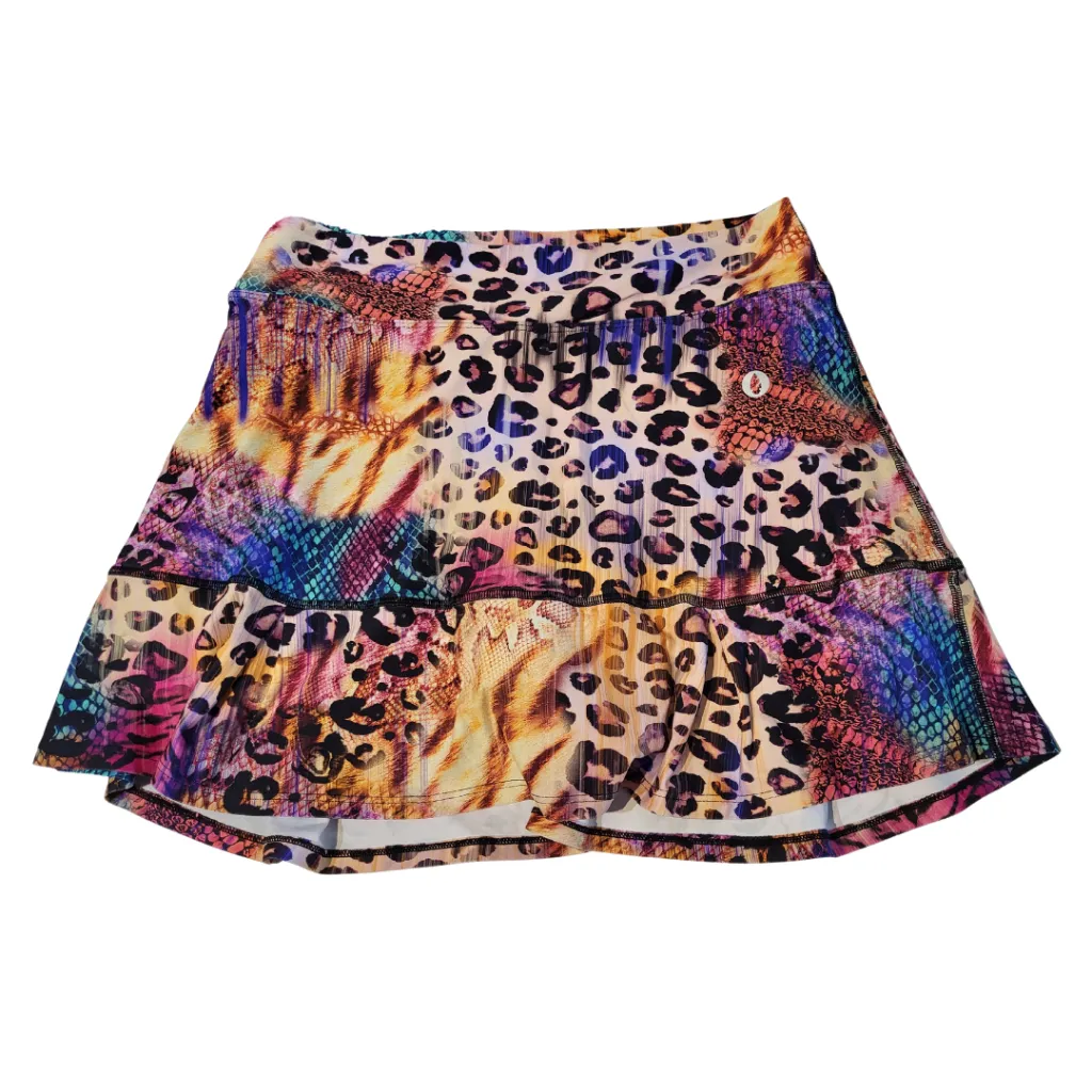 Dona Jo Multicolored Animal Print Collage JoJo Golf/Tennis Skort Size 2 MSP $82