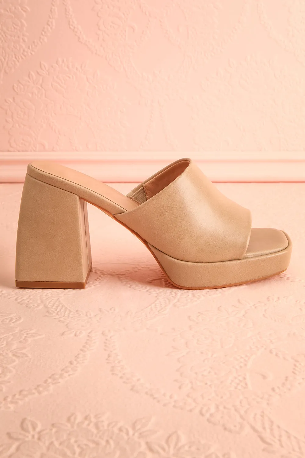 Dorisse Taupe | Heeled Mules