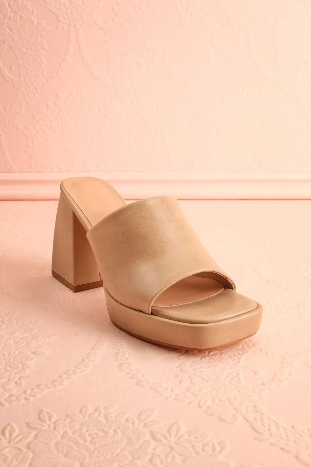 Dorisse Taupe | Heeled Mules