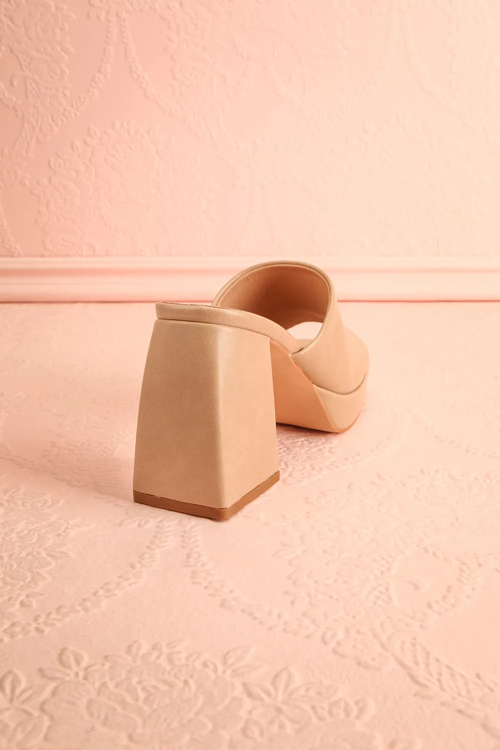 Dorisse Taupe | Heeled Mules