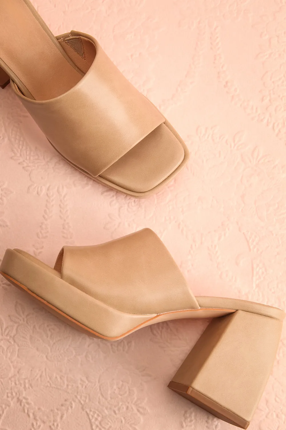Dorisse Taupe | Heeled Mules