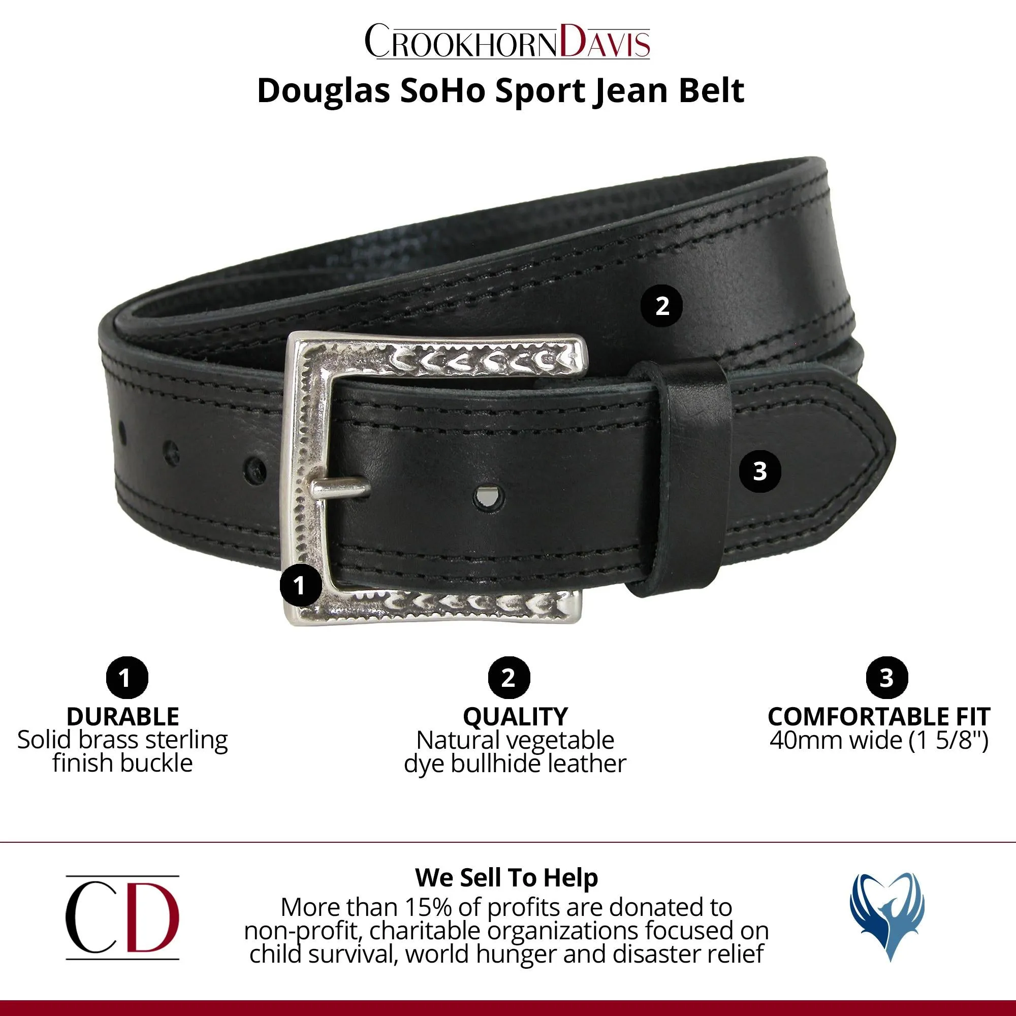 Douglas SoHo Casual Pull Up Leather Jean Belt