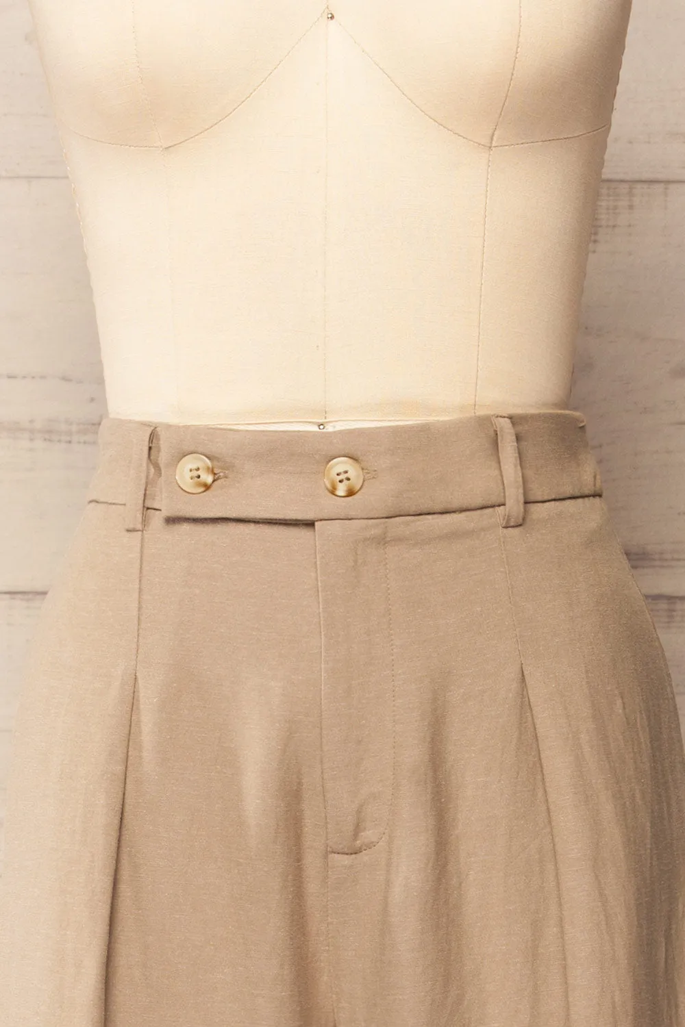 Dunster Taupe | Wide-Leg Linen Pants