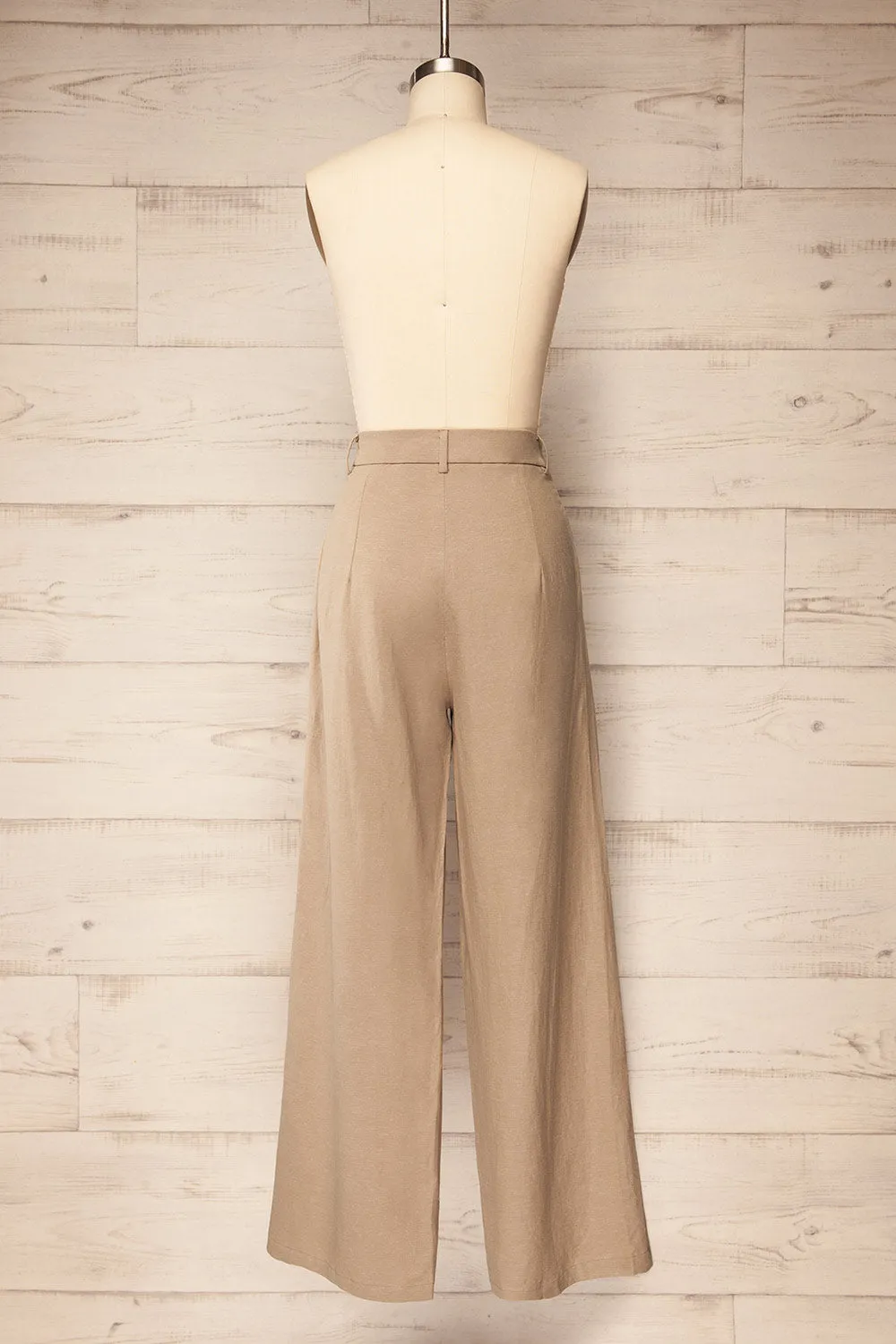 Dunster Taupe | Wide-Leg Linen Pants