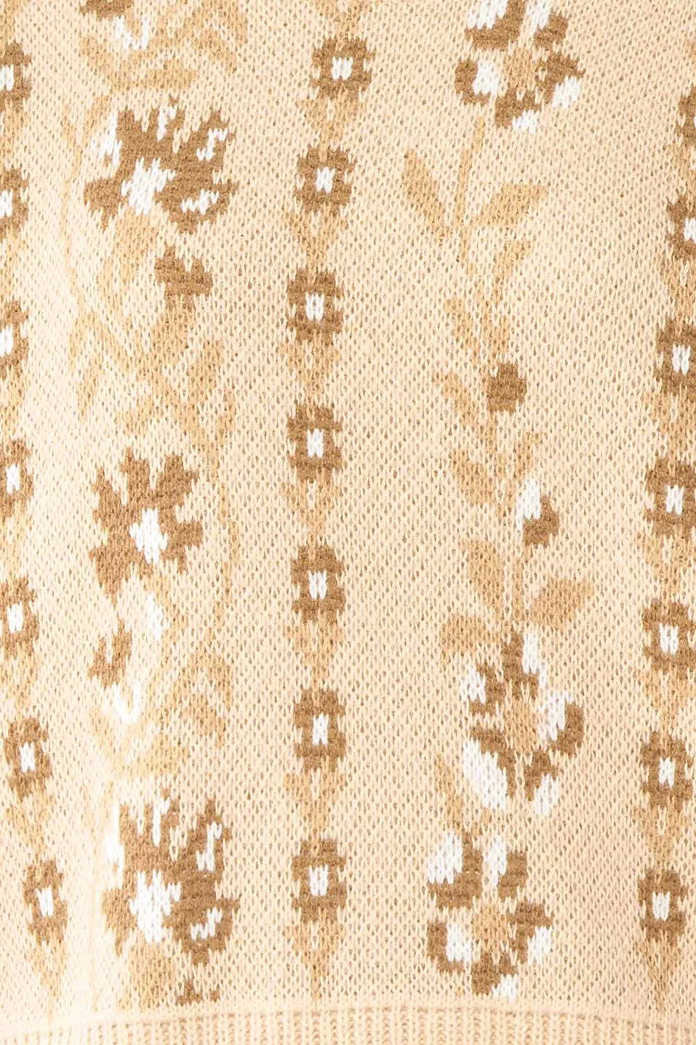 Dushanbe | Knit Sweater w/ Flower Chain Pattern