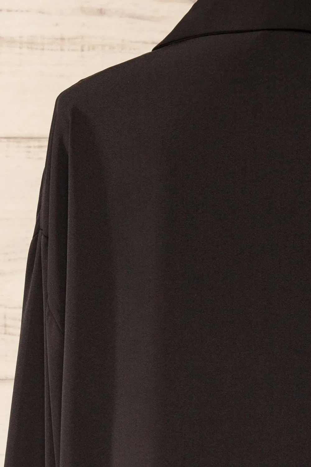 Ejinda Black | Relaxed Fit Button-Up Blouse