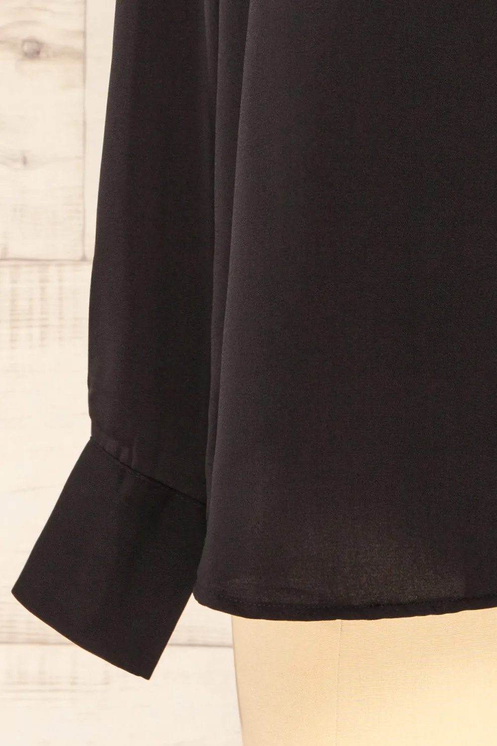 Ejinda Black | Relaxed Fit Button-Up Blouse