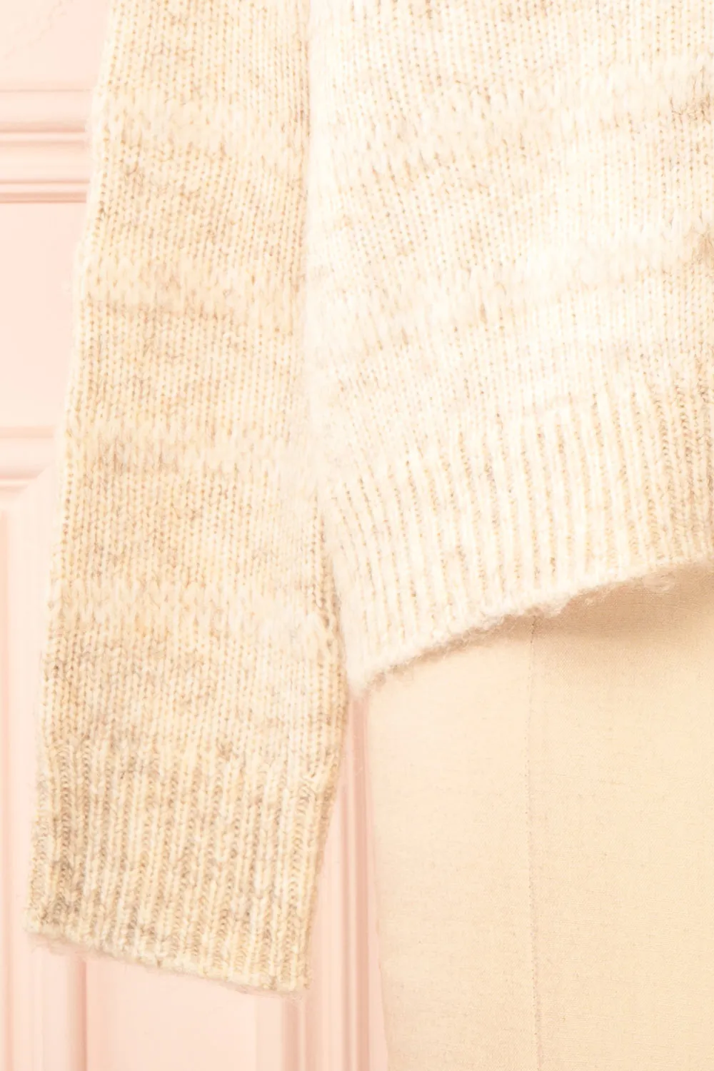 Elirian | Beige Button-Up Knit Cardigan