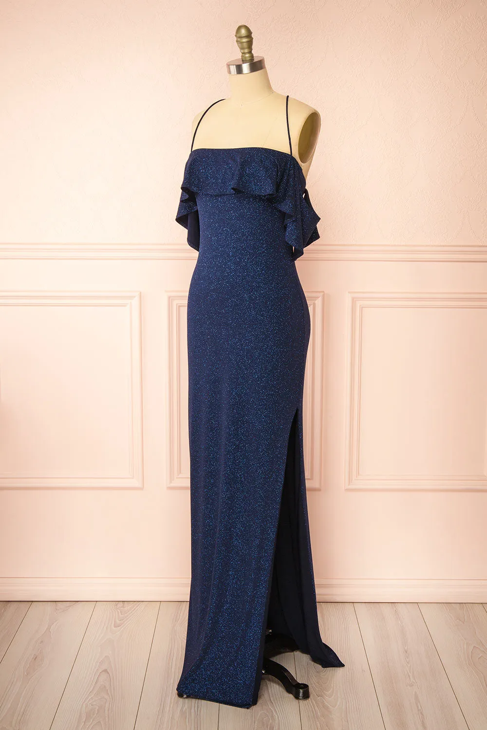 Emily Navy | Glittery Mermaid Maxi Dress