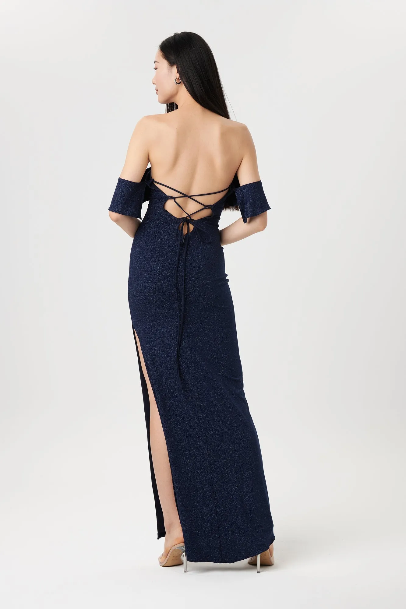 Emily Navy | Glittery Mermaid Maxi Dress