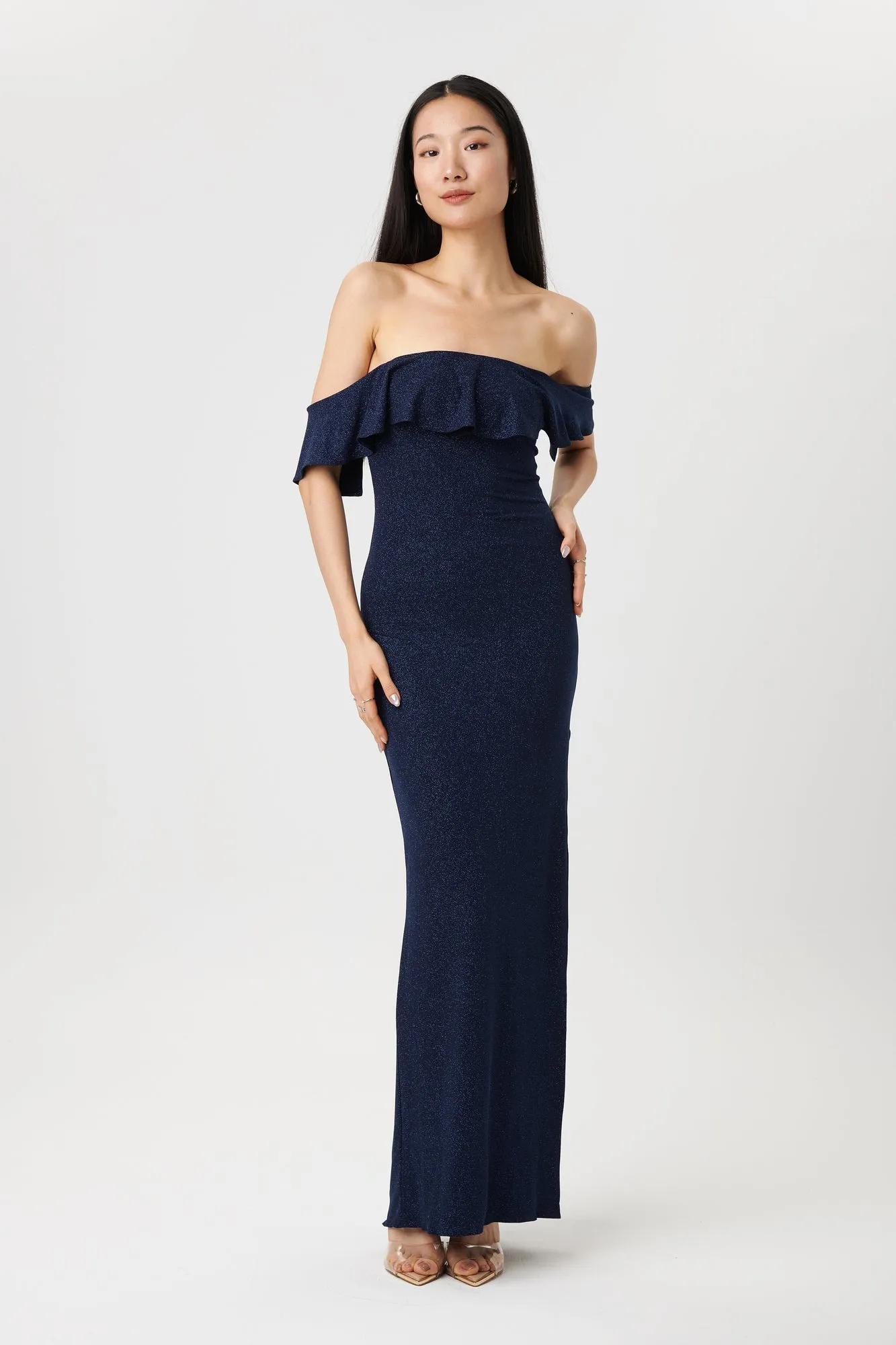 Emily Navy | Glittery Mermaid Maxi Dress