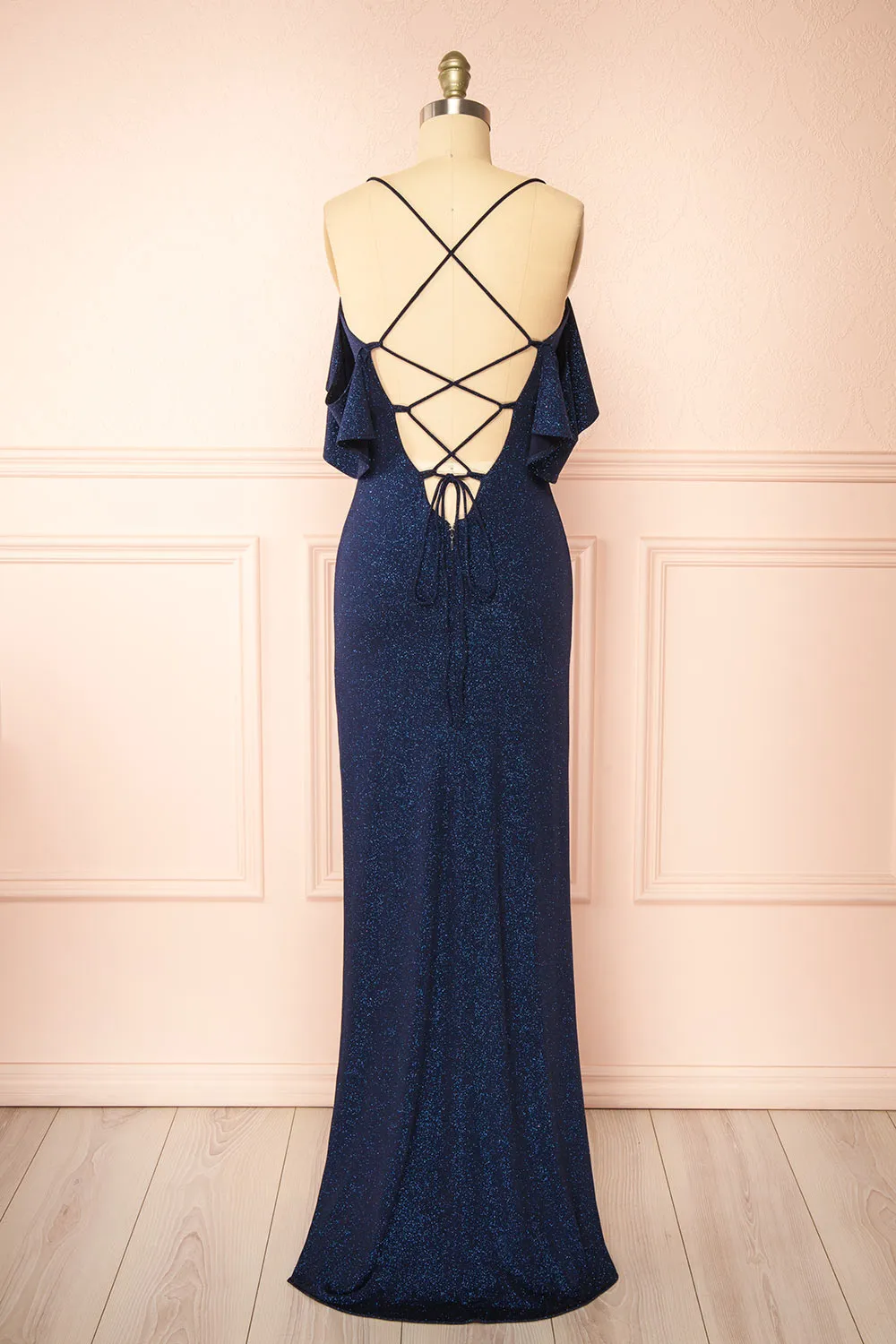 Emily Navy | Glittery Mermaid Maxi Dress