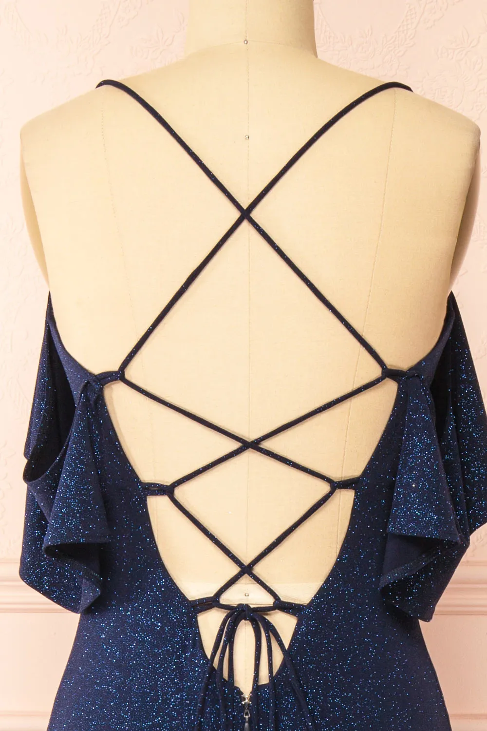 Emily Navy | Glittery Mermaid Maxi Dress