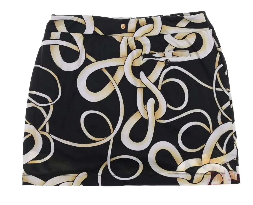 EP NY Black and Gold String Print Skort Size L MSP$98