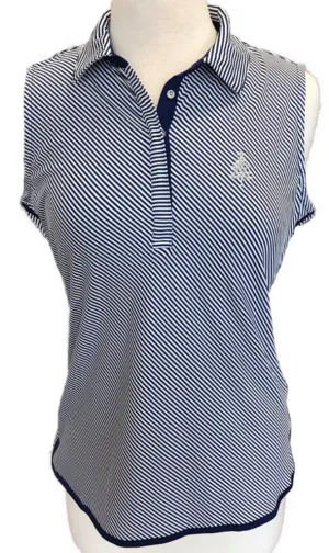 EP NY Blue & White Striped Sleeveless Women's Golf Top w/logo Size L MSP$74